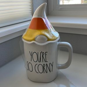 Rae Dunn You’re So Corny mug and cover, new in original foam packaging